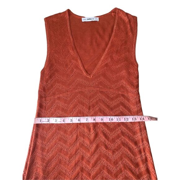 ZARA Rust Orange Metallic Maxi Dress - Picture 10 of 10